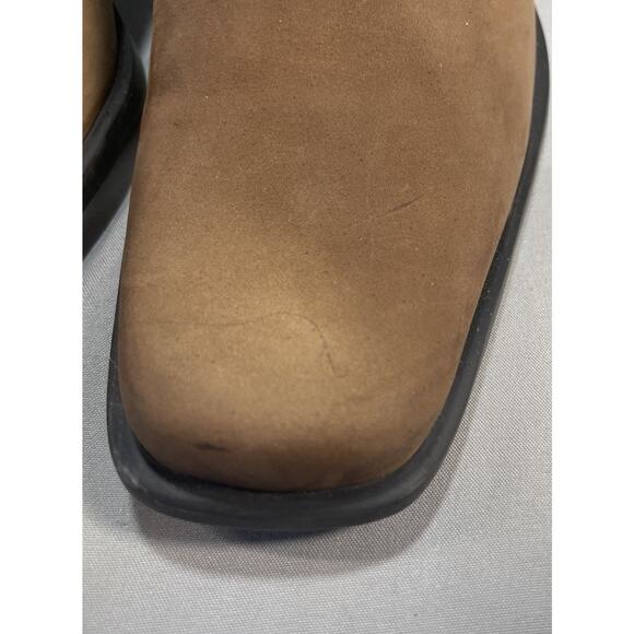 Etienne Aigner Saddle Leather Ankle Boots Square Toe Brown Women's Size 7 1/2. - Picture 10 of 12